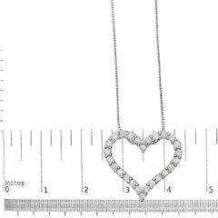 2 ct. tw Genuine Diamond Heart Pendant Necklace .925 Sterling Silver (I-J Color/ I2-I3 Clarity) 18' Necklace