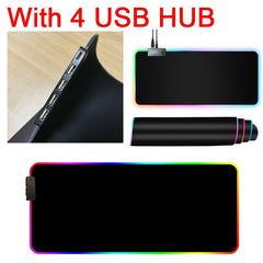 LED Lighted RGB Mouse Pad with Cable