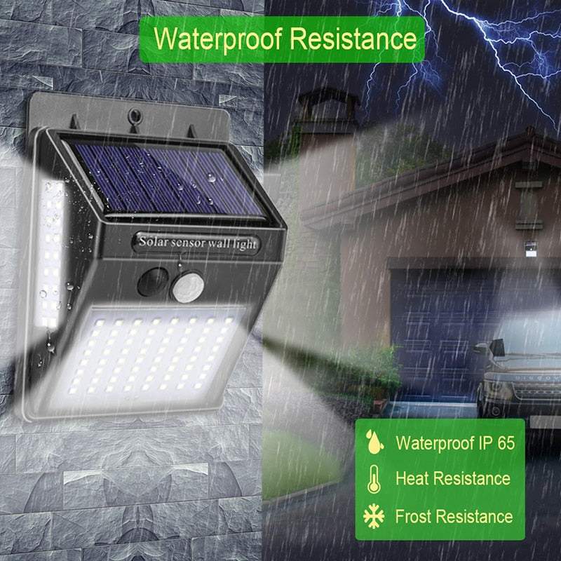 Outdoor LED Solar Power Light PIR Motion Sensor Waterproof for Wall