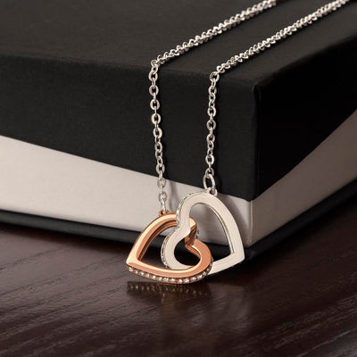 Interlocking Hearts Necklace Rose Gold 18K Yellow Gold High Quality Polished Stainless Steel