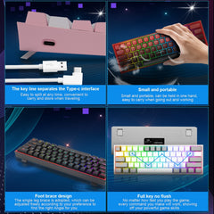 Mini RGB Lit Gaming Keyboard Mechanical Wired