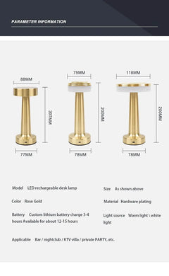 Retro LED Table Lamp Cordless