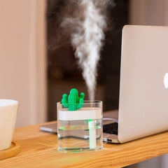 Ultrasonic Air Humidifier Diffuser Essential Oil 160ml Clear Cactus LED USB Car Purifier Aroma ion Mist Maker