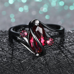 Crystal Ring 14K Black Gold