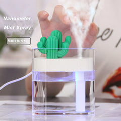 Ultrasonic Air Humidifier Diffuser Essential Oil 160ml Clear Cactus LED USB Car Purifier Aroma ion Mist Maker